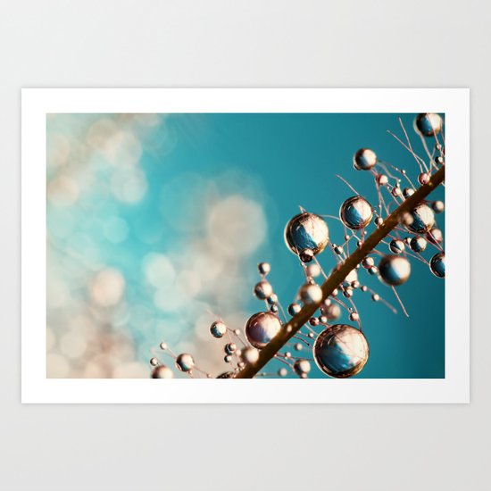Heavenly Blue Smoke Drops Art Print