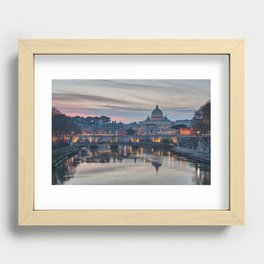 Saint Peter's Basilica at Sunset Recessed Framed Print