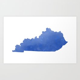 Kentucky State Map Watercolor Print Art Print