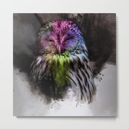 Abstract colorful owl Metal Print | Owls, Graphite, Birds, Fantasy, Black and White, Popart, Colorful, Abstractowl, Colorfulowl, Bird 