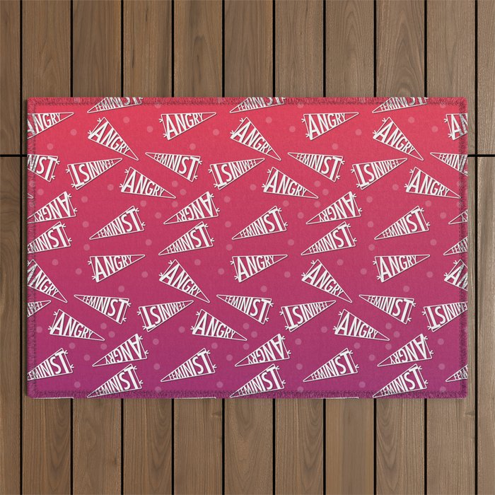 A Pennant for Angry Feminism Outdoor Rug