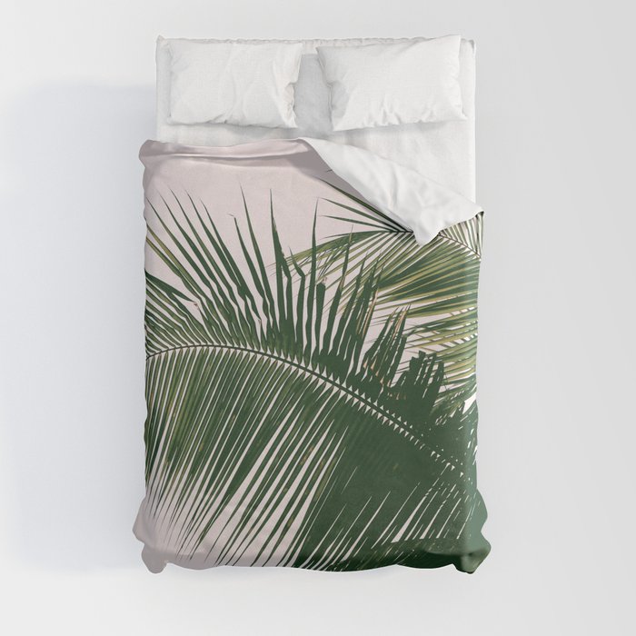 Palm leaves#vintage#film#effect Duvet Cover