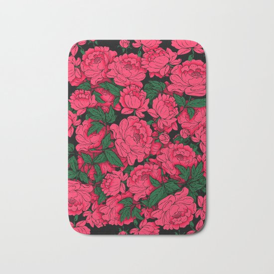 Red Peonies Bath Mat