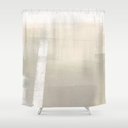 Beige and Taupe Geometric Abstract Shower Curtain