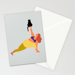 Yoga With Cat 23 Stationery Card