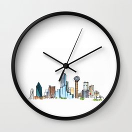 downtown dallas skyline Wall Clock