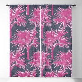 70’s Palm Springs Hot Pink and Navy Blackout Curtain