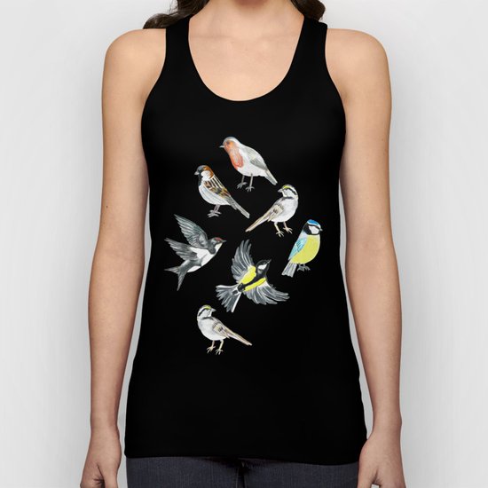 Illustrated Birds Unisex Tank Top