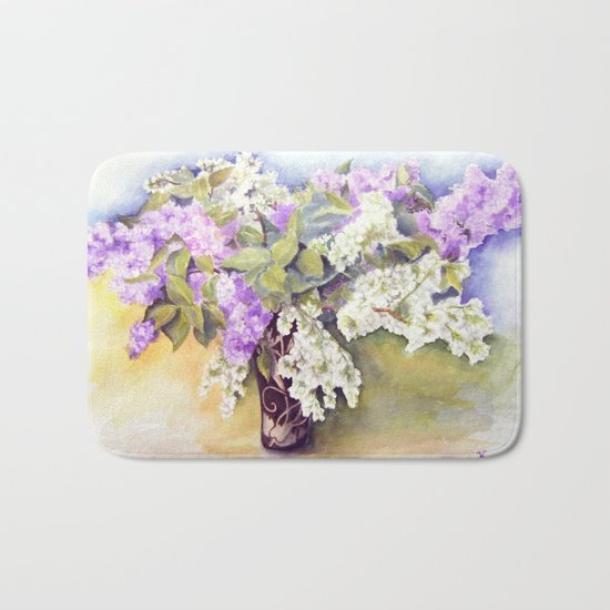 Lilacs bouquet Bath Mat