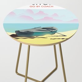 Aldeburgh Beach Suffolk vintage style travel poster Side Table