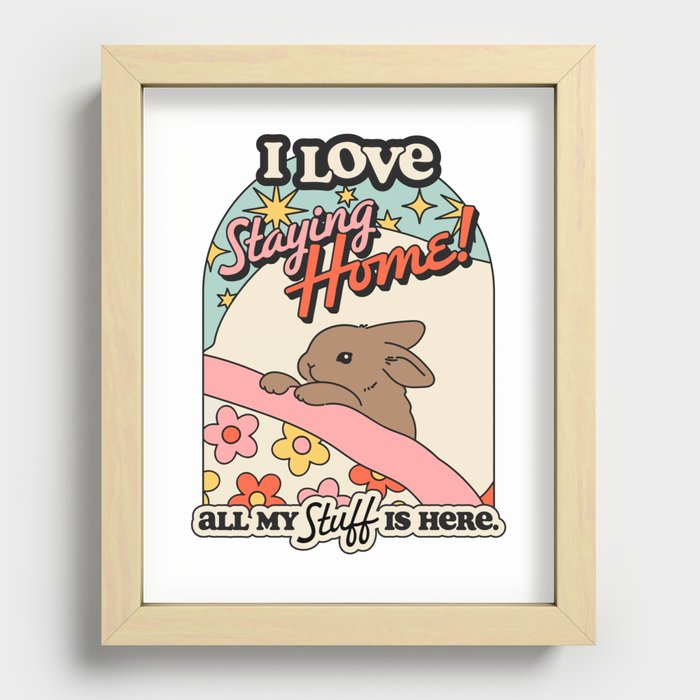 BUNNY STAYS HOME Recessed Framed Print