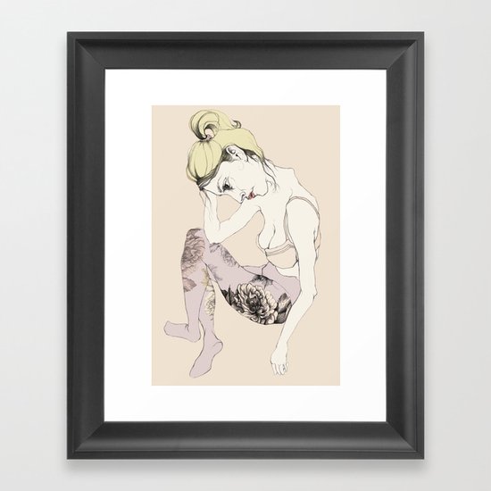 With stockings of flowers Framed Art Print