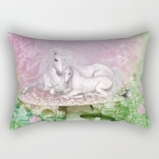 Wonderful unicorn with foal Rectangular Pillow