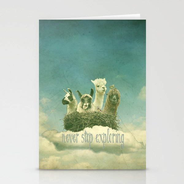 ALPACAS EXPLORING (THE CLOUDS) Stationery Cards