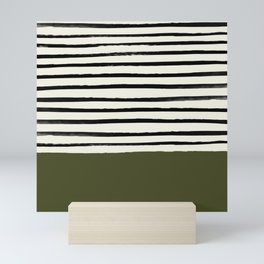 Olive Green x Stripes Mini Art Print