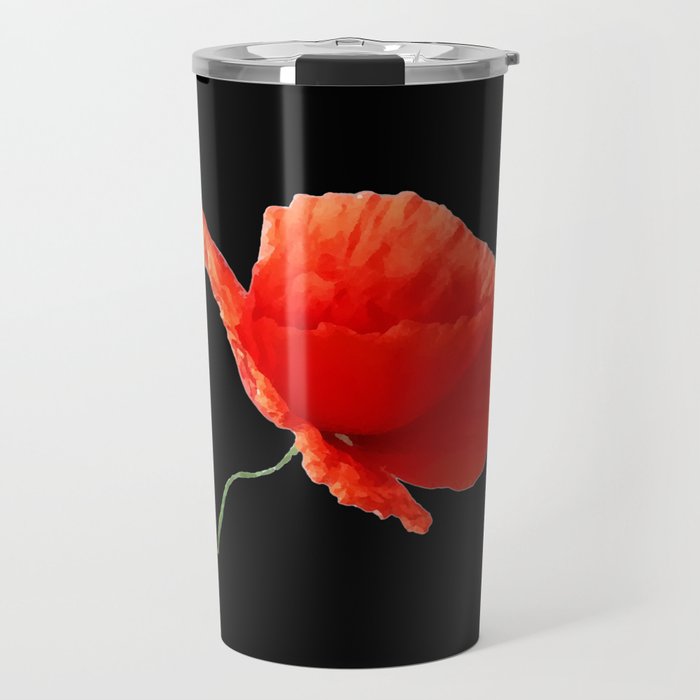 Minimalistic red poppy  Travel Mug