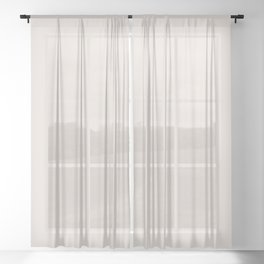 Aged Off White Solid Color Pairs PPG Stone Harbor PPG1079-2 - All One Single Shade Hue Colour Sheer Curtain
