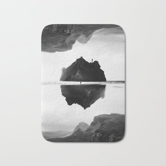 Black and White Isolation Island Bath Mat