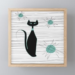 MCM Cat Starburst Design Framed Mini Art Print