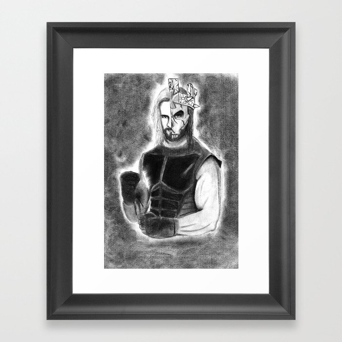 Seth Rollins King Of Kings Mask Framed Art Print By Unstablelow