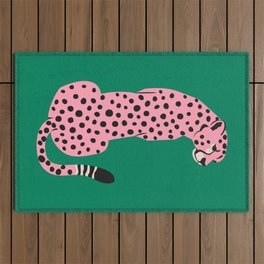 The Stare: Pink Cheetah Edition Outdoor Rug