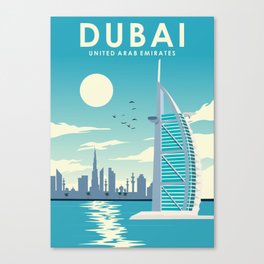 Dubai United Arab Emirates Vintage Travel Poster Canvas Print