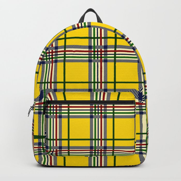 Yellow plaid backpack online