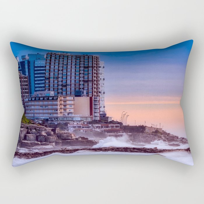Argentina Photography - Huge Waves Hitting The Argentine Ocean Shore Rectangular Pillow