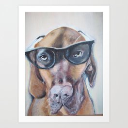 Woody The Viz Art Print | Cute, Oil, Oils, Dog, Acrylic, Pop Art, Aerosol, Painting, Sunglasses, Watercolor 