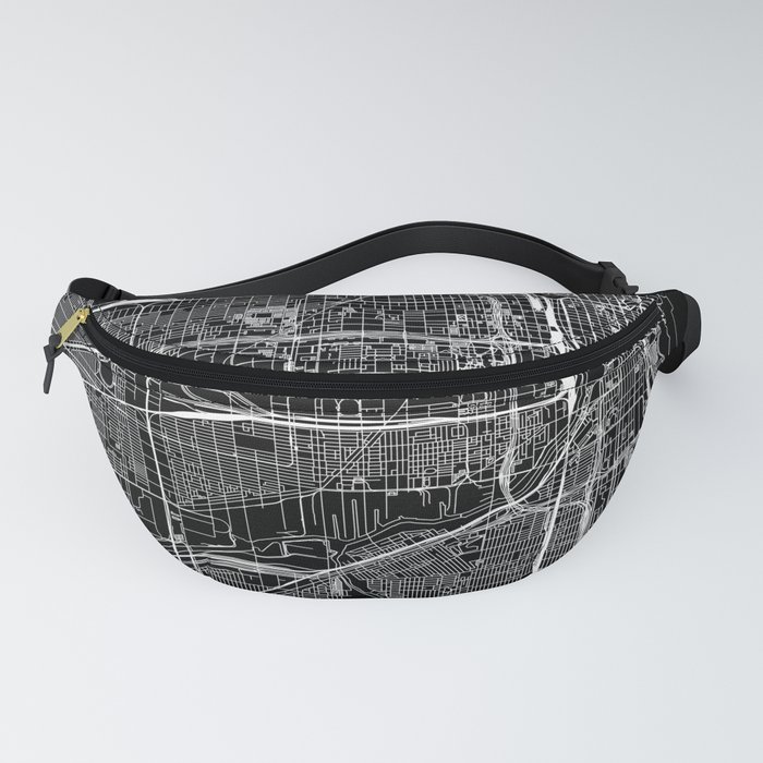 Chicago Black Map Fanny Pack