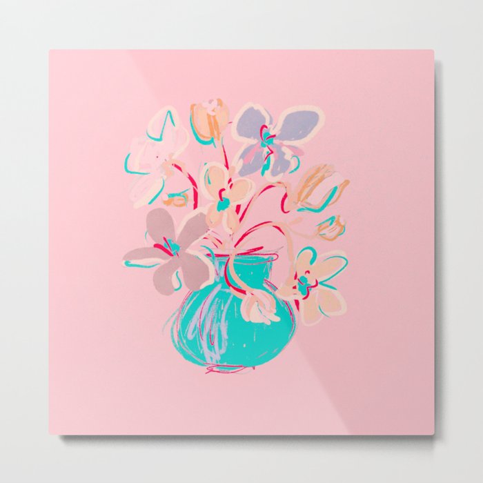 Modern abstract spring flowers  Metal Print