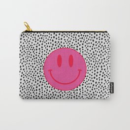 Make Me Smile - Cute Preppy Vsco Smiley Face on Black and White Carry-All Pouch