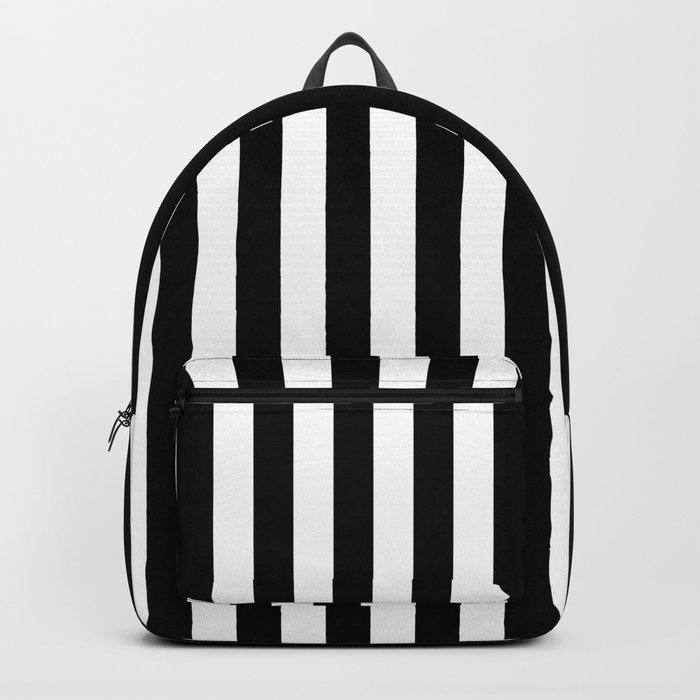 Black and white striped backpack outlet