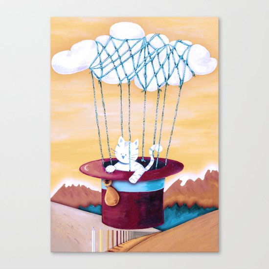 The cat traveling in dreams Canvas Print