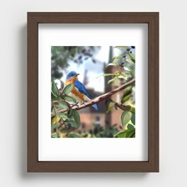 Grandma Blue Bird Recessed Framed Print