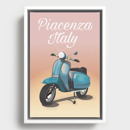 Piacenza Italy scooter vacation print. Framed Canvas