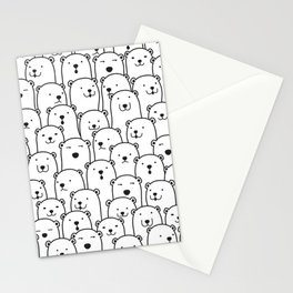 Funny Polar Bears Cartoon Pattern Stationery Card