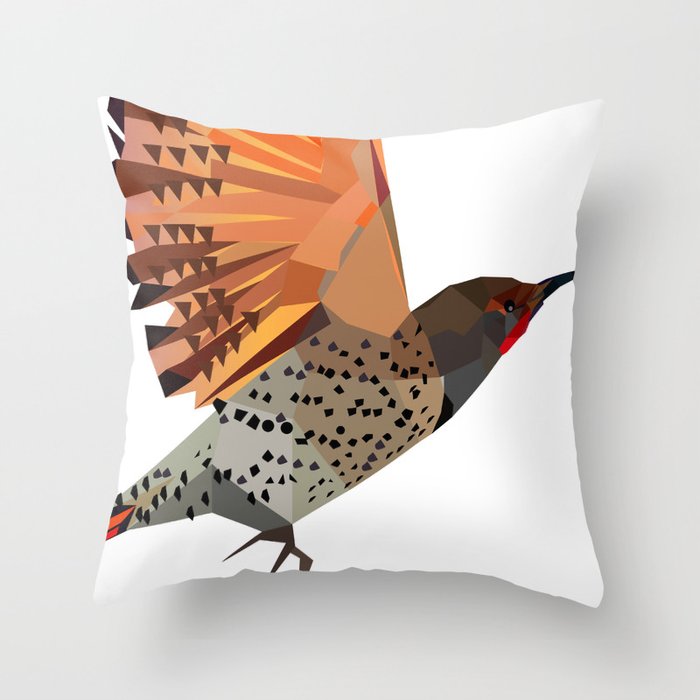 Flying bird Flicker Geometric Nature Throw Pillow