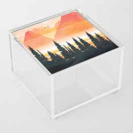 Pine Forest Sunset 1 Acrylic Box