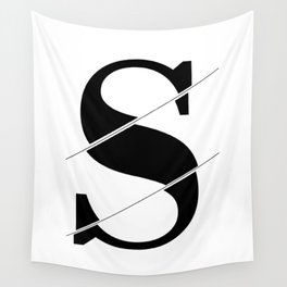 "Sliced Collection" - Minimal Letter S Print Wall Tapestry