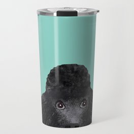 Toy Poodle black poodle pet portrait custom dog art dog breeds by pet friendly Travel Mug