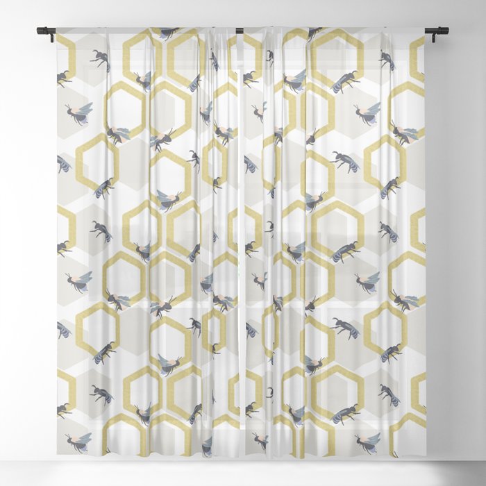 Hive (Ripe) Sheer Curtain