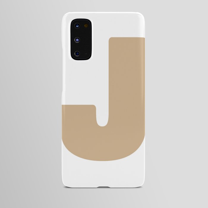 J (Tan & White Letter) Android Case