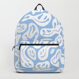 Pastel Blue Dripping Smiley Backpack