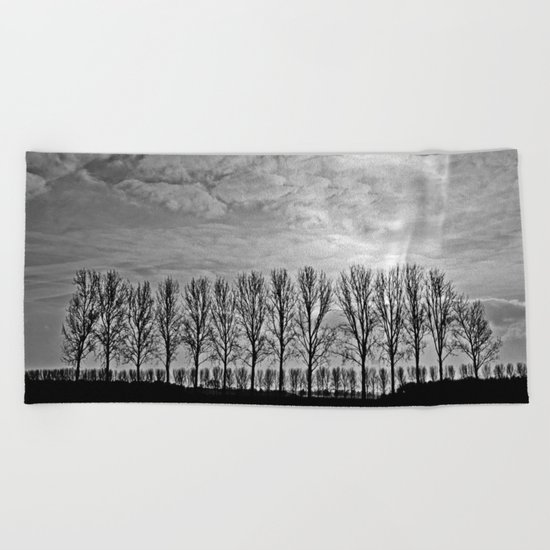 Black and white landscape Beach Towel