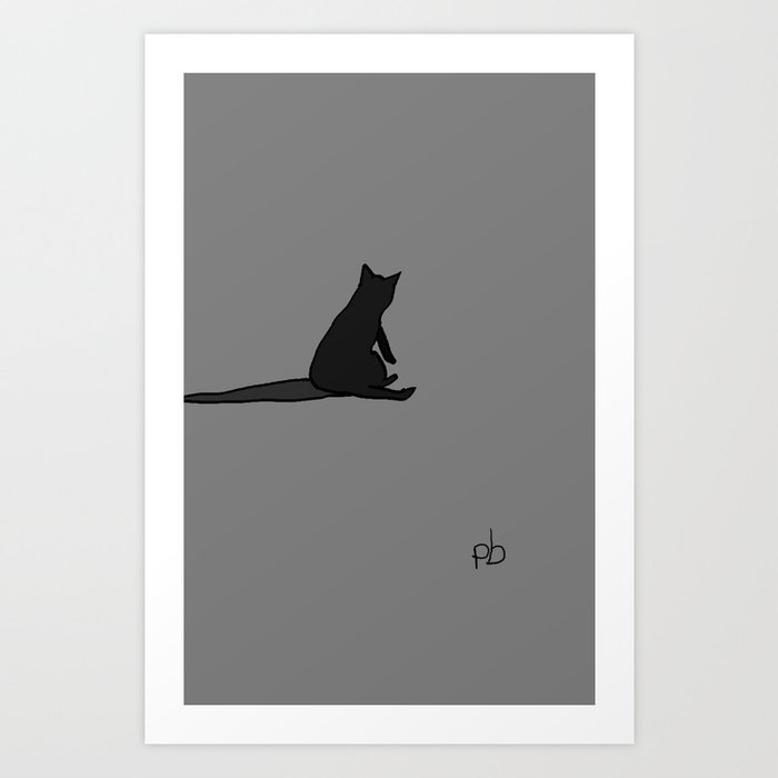 Cat in black Art Print