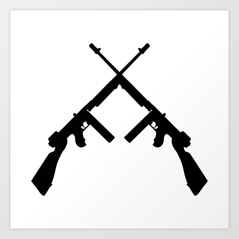 Crossed Thompson Submachine Gun Silhouette On Transparent Background Art Print By Fogsj Society6 Popular gun silhouette of good quality and at affordable prices you can buy on aliexpress. crossed thompson submachine gun silhouette on transparent background art print by fogsj