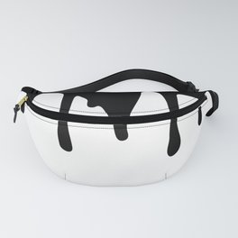 Black paint drips on white background Fanny Pack