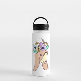 Floral Shy Goat Water Bottle