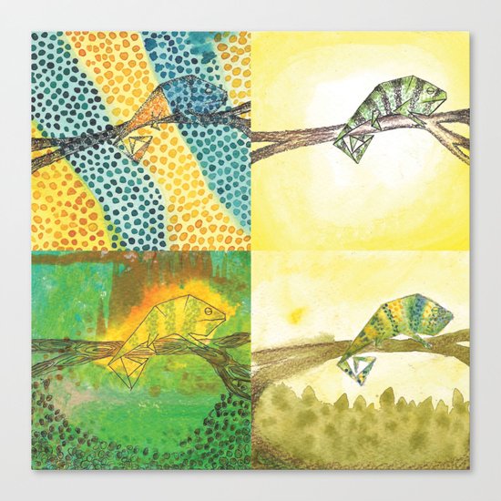 4 Chameleons Canvas Print